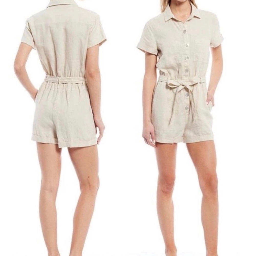 Anthro Cloth & Stone Safari Linen Romper